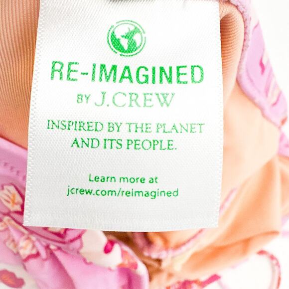 J. Crew Gemma Rouched Bandeau One Piece Bathing Swimsuit Pink Red Size 2 - Picture 5 of 7